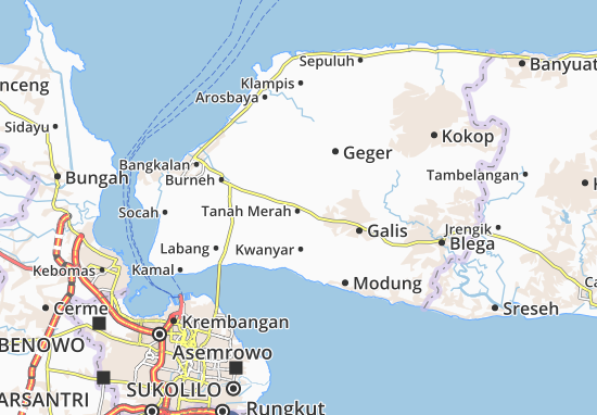 Karte Stadtplan Tanah Merah