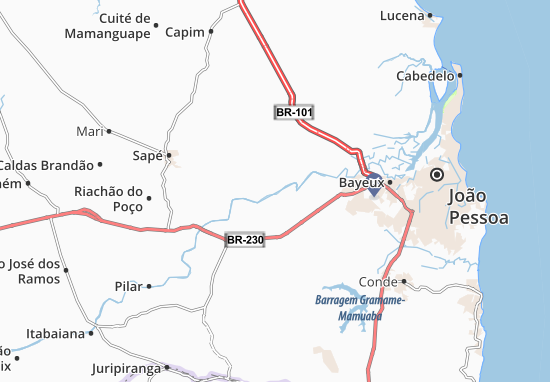 Karte Stadtplan Cruz do Espírito Santo