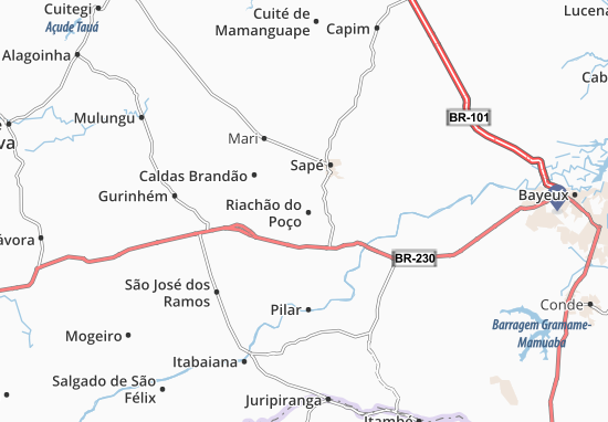 Karte Stadtplan Riachão do Poço