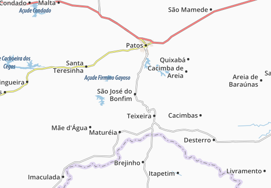 Karte Stadtplan São José do Bonfim