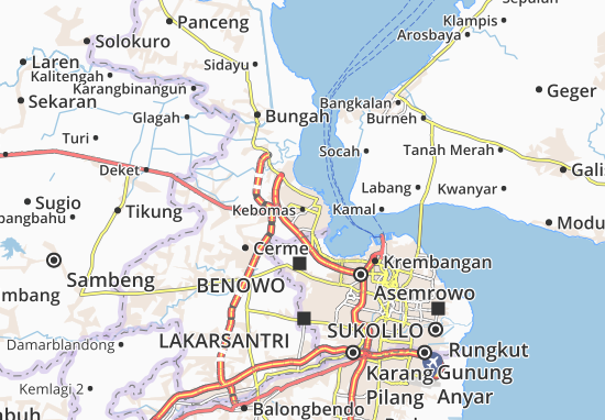 Karte Stadtplan Kebomas