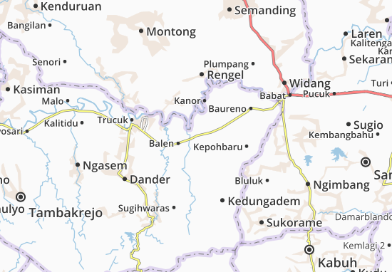 Karte Stadtplan Sumberejo
