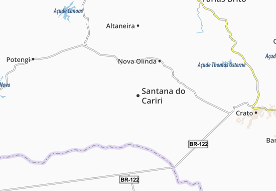 Karte Stadtplan Santana do Cariri
