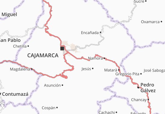 Karte Stadtplan Llacanora