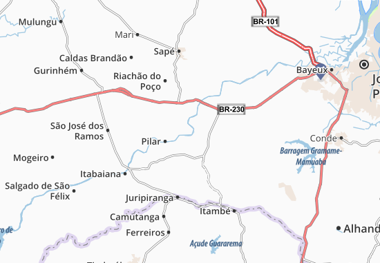 Karte Stadtplan São Miguel de Taipu