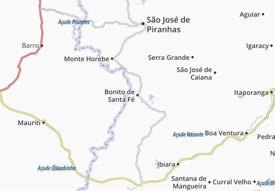 Kaart Plattegrond Bonito de Santa Fé