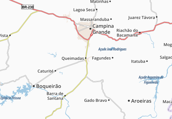 Karte Stadtplan Queimadas