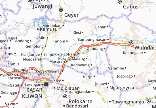 Karte Stadtplan Sidoharjo