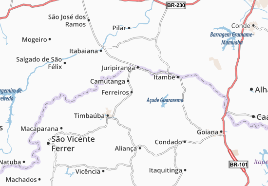 Kaart Plattegrond Ferreiros