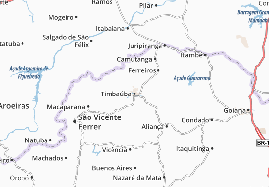 Kaart Plattegrond Timbaúba