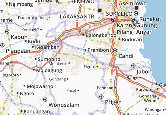 Karte Stadtplan Mojosari