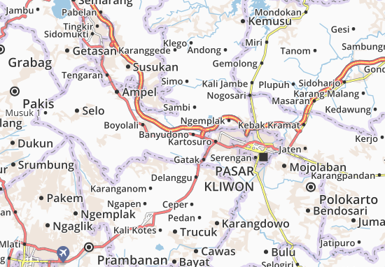 Kaart Plattegrond Banyudono