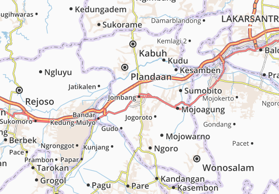 Karte Stadtplan Jombang