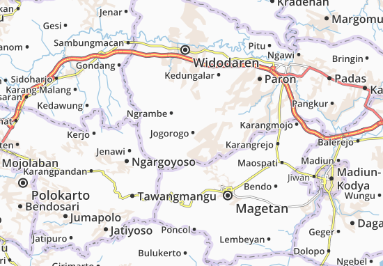 Kaart Plattegrond Jogorogo