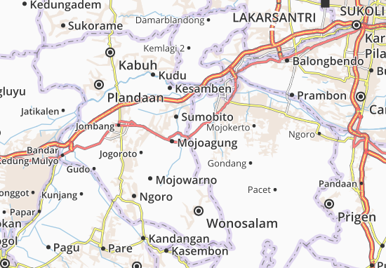 Karte Stadtplan Trowulan
