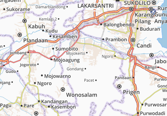 Kaart Plattegrond Dlanggu