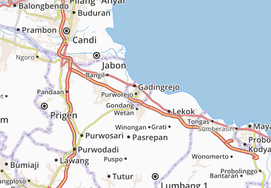 Karte Stadtplan Purworejo