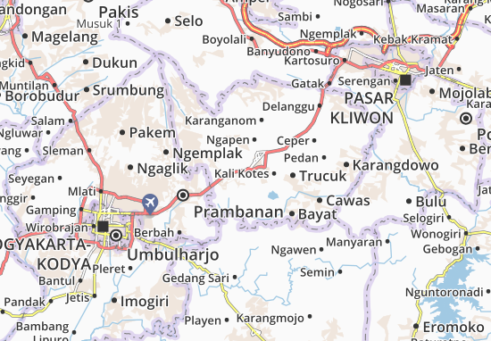 Karte Stadtplan Klaten Selatan