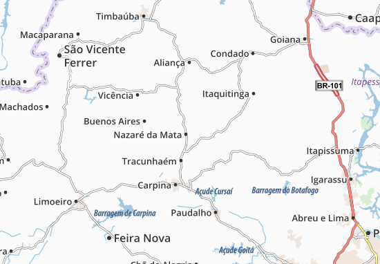 Nazaré da Mata Map