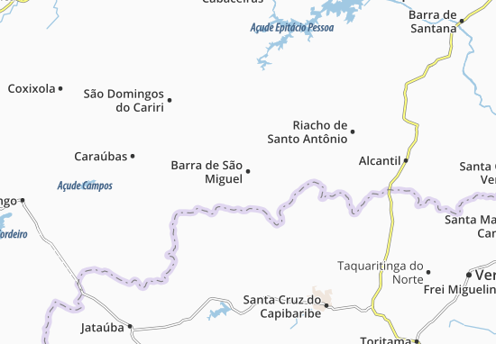 Kaart Plattegrond Barra de São Miguel