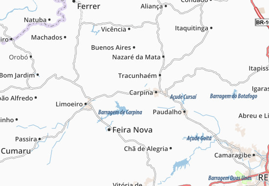 Kaart Plattegrond Lagoa do Carro