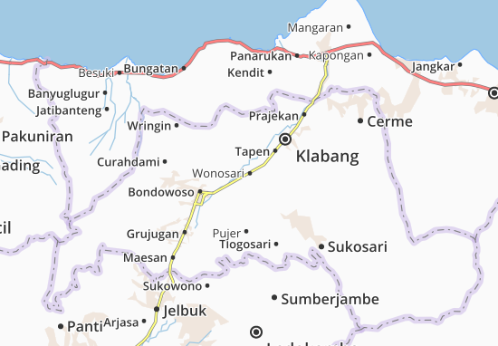 Karte Stadtplan Wonosari