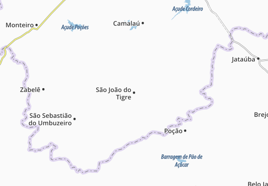 Karte Stadtplan São João do Tigre