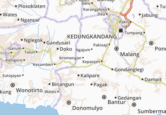 Kromengan Map