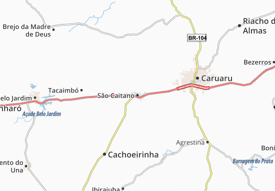 São Caitano Map