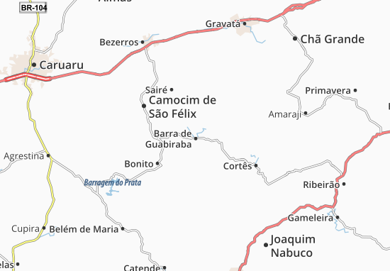 Karte Stadtplan Barra de Guabiraba