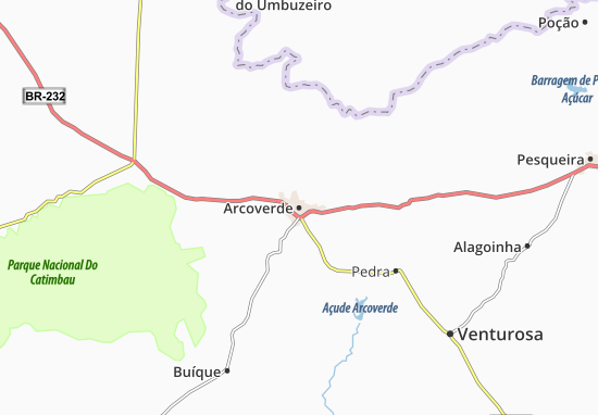 Karte Stadtplan Arcoverde