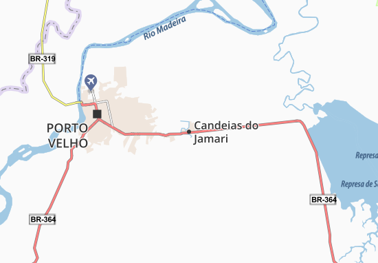 Kaart Plattegrond Candeias do Jamari
