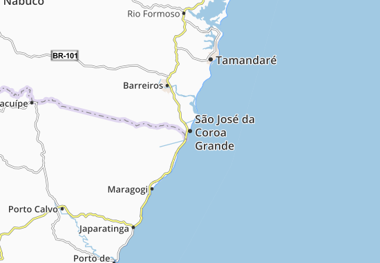 Karte Stadtplan São José da Coroa Grande