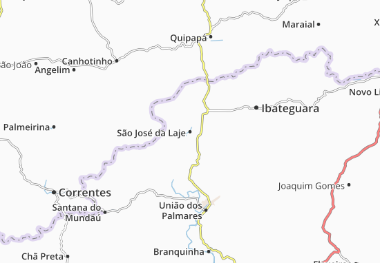Karte Stadtplan São José da Laje