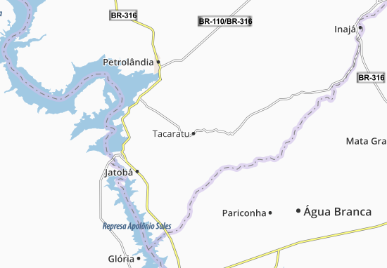 Karte Stadtplan Tacaratu