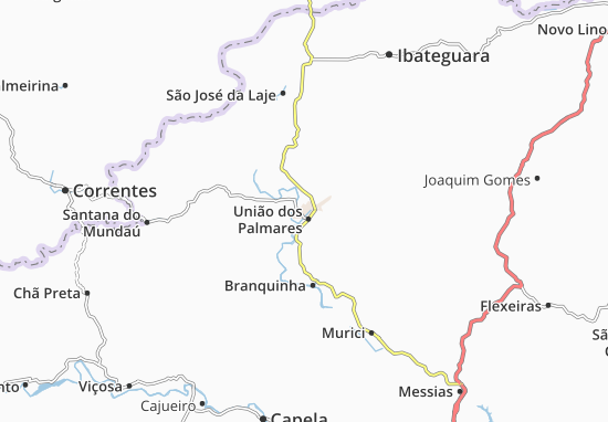Karte Stadtplan União dos Palmares