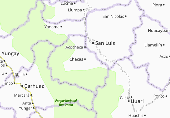 Mapa MICHELIN Chacas - plano Chacas - ViaMichelin