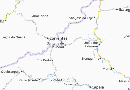 Kaart Plattegrond Santana do Mundaú