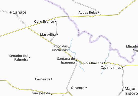 Kaart Plattegrond Poço das Trincheiras