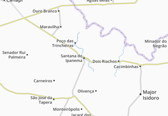 Kaart Plattegrond Santana do Ipanema