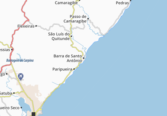 Karte Stadtplan Barra de Santo Antônio