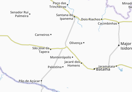 Karte Stadtplan Olho d&#x27;Água das Flores