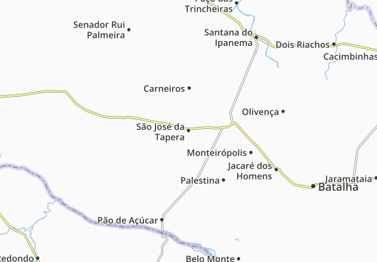 Kaart Plattegrond São José da Tapera
