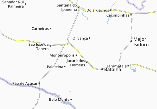 Karte Stadtplan Monteirópolis