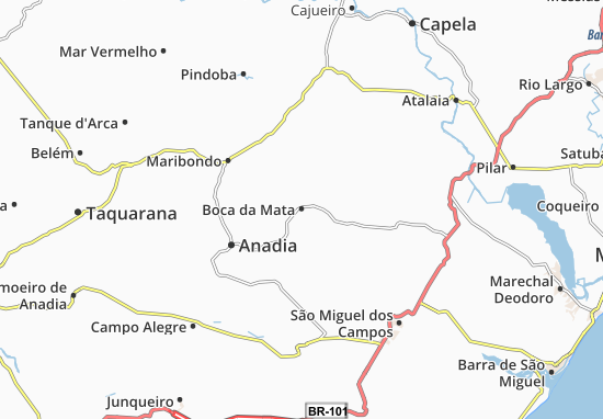 Karte Stadtplan Boca da Mata