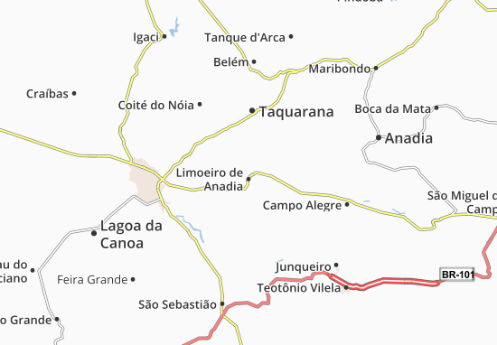 Kaart Plattegrond Limoeiro de Anadia