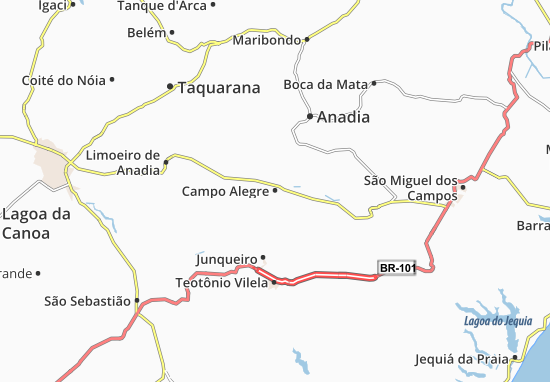 Kaart Plattegrond Campo Alegre