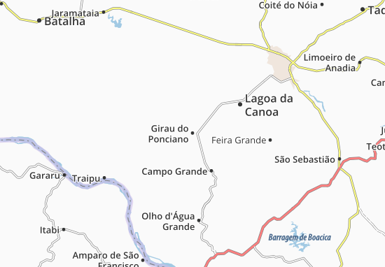 Karte Stadtplan Girau do Ponciano