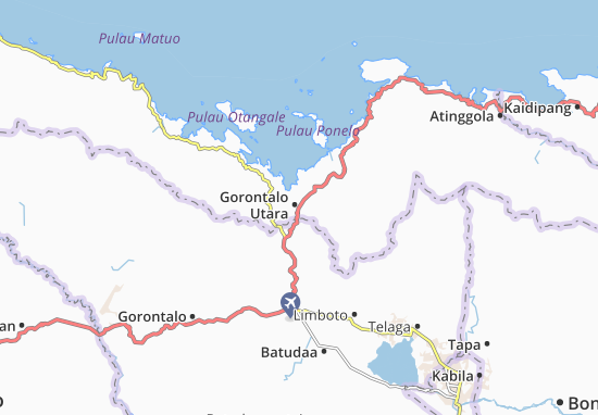 Kaart Plattegrond Gorontalo Utara