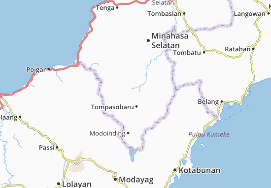 Karte Stadtplan Tompasobaru